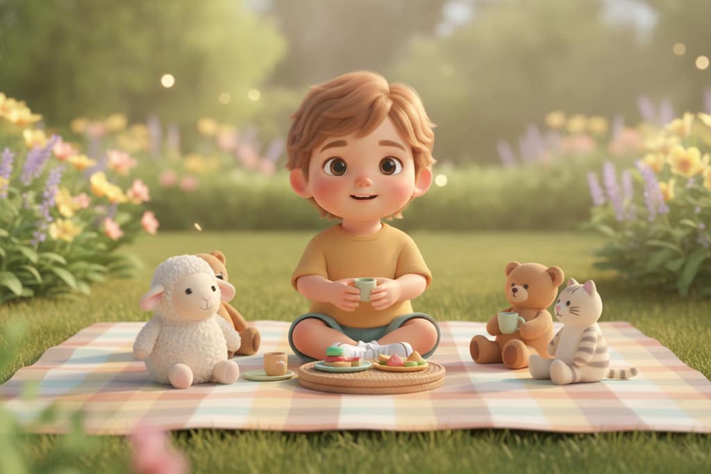 Picnic cu jucăriile preferate