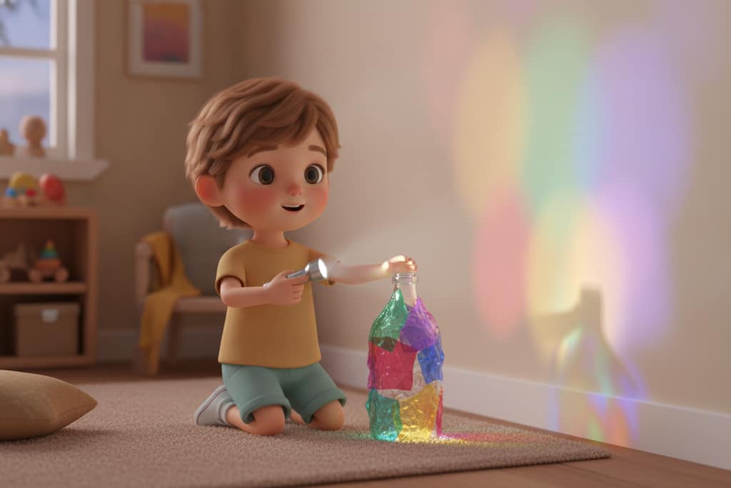 Lumina prin sticla colorată