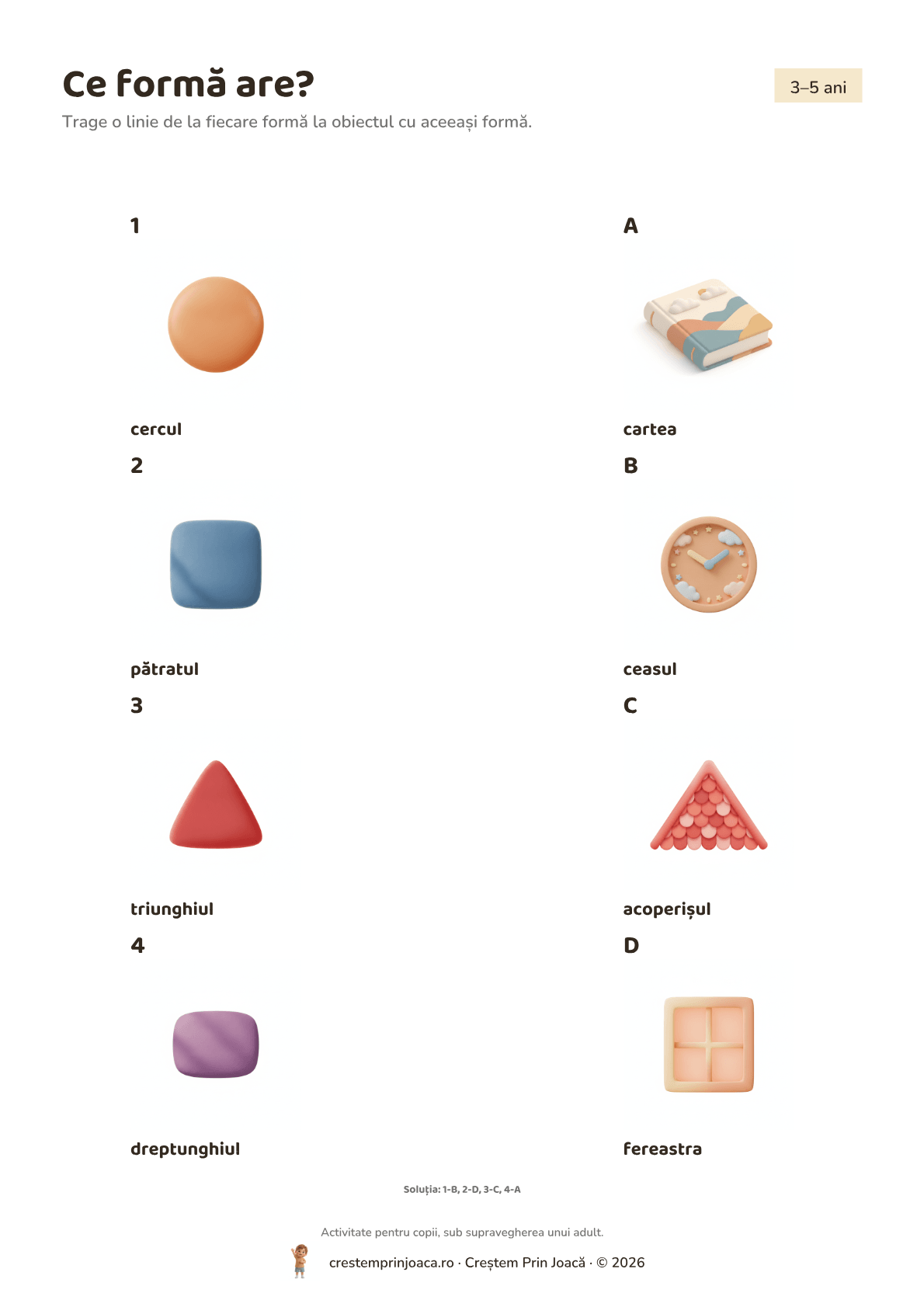 Ce formă are? — fișă de lucru cu forme și culori